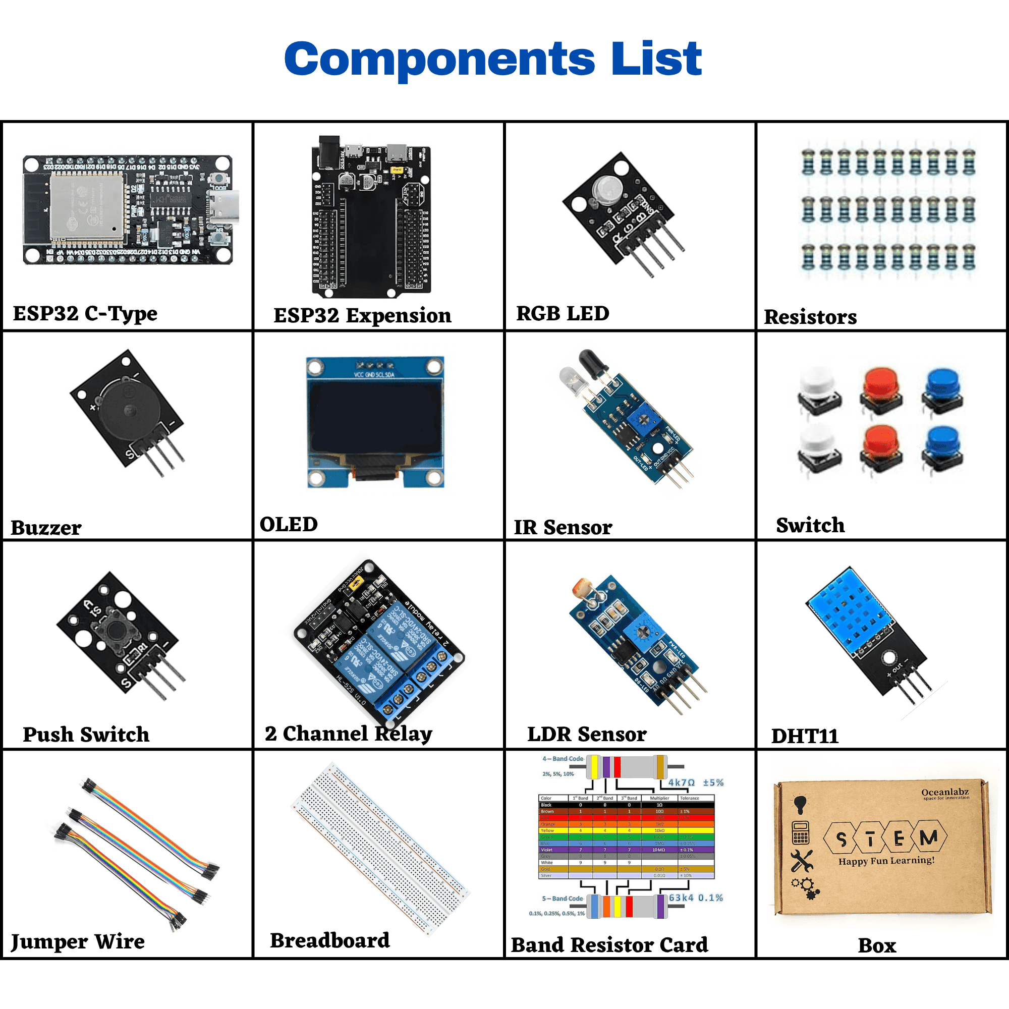 DIY Wireless IOT Basic Starter Kit with ESP32 Controller Board with C-Type Interface & Expension Board | 30+ Project Online Tutorials | Compatible with UNO, RPi, ESP32, Mega | 13+ Components