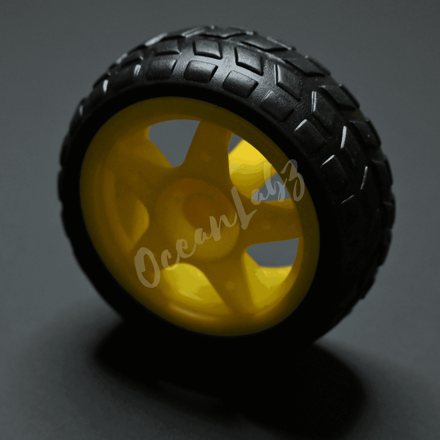 65mm Robot Wheel for BO Motors (Yellow)