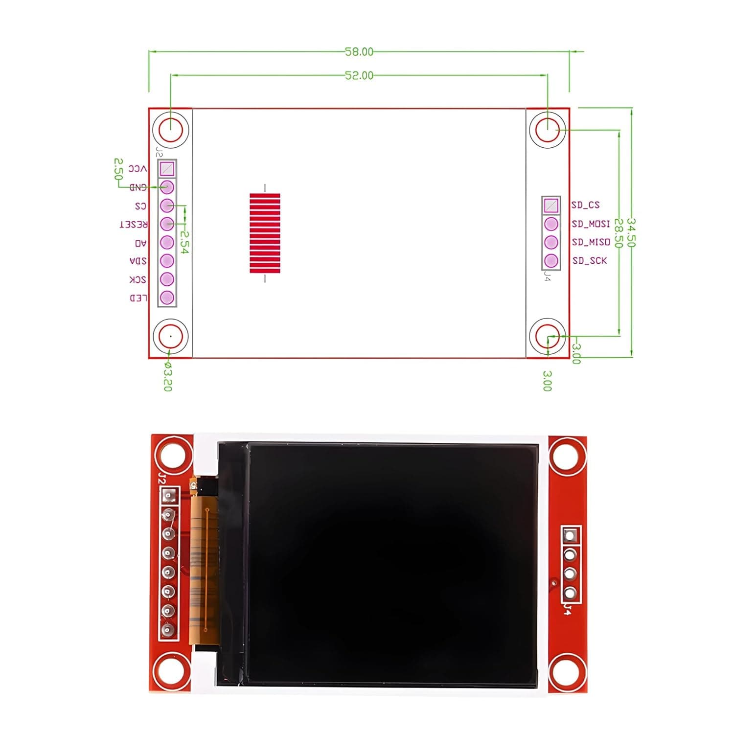 1.8 inch SPI TFT LCD Display Module TFT Display 128 x 160 with 4 IO