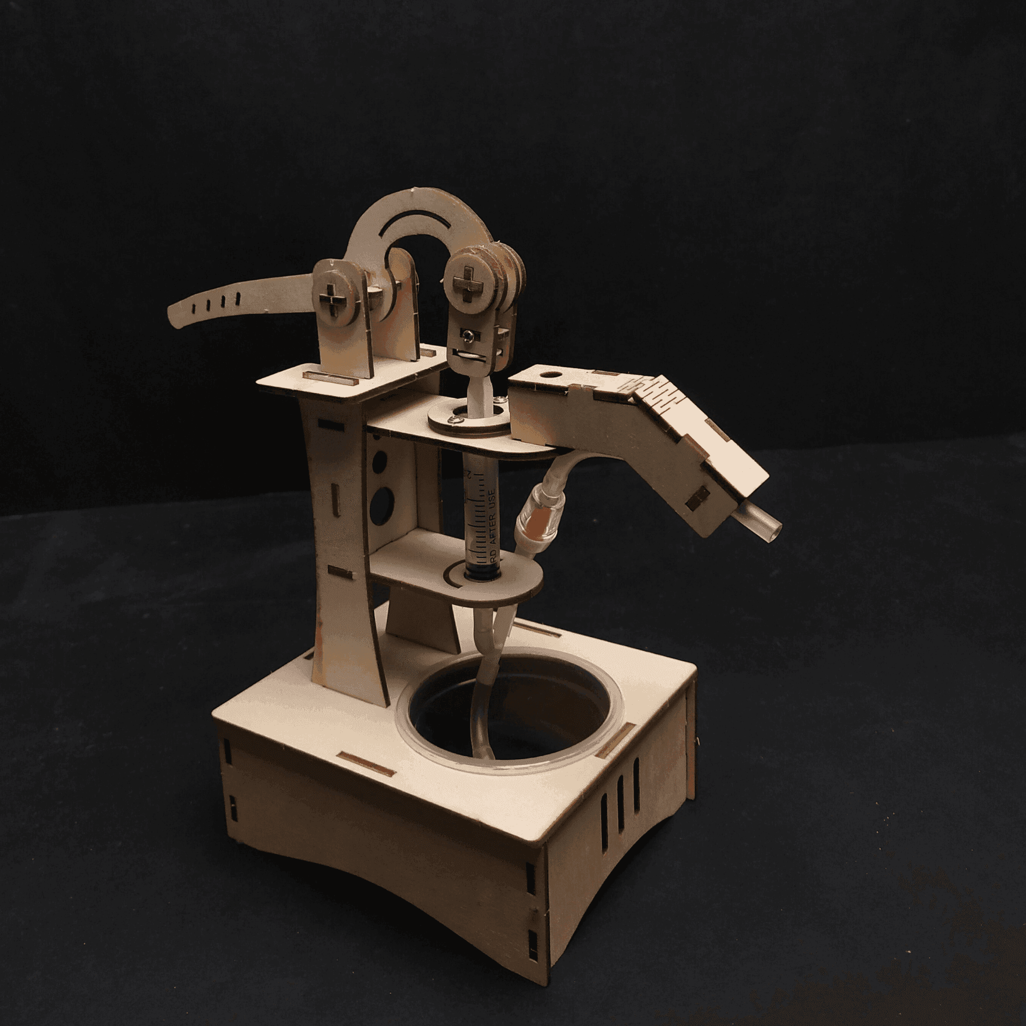 Wooden Pumping Machine Model Puzzles Kids Science Toy Funny Technology Physics Kit Educational Toys for Children