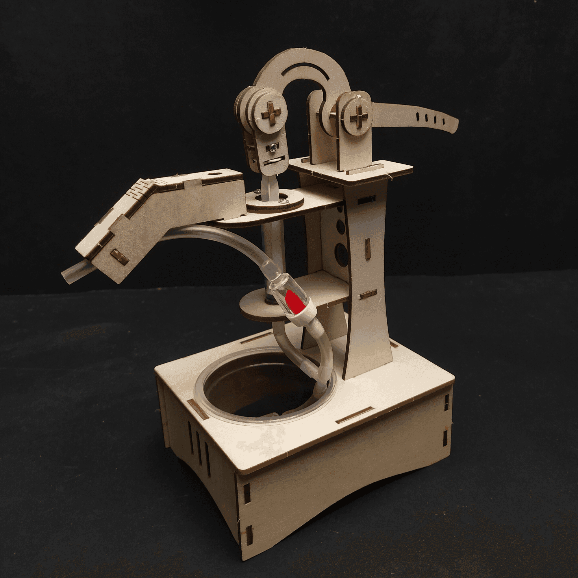 Wooden Pumping Machine Model Puzzles Kids Science Toy Funny Technology Physics Kit Educational Toys for Children