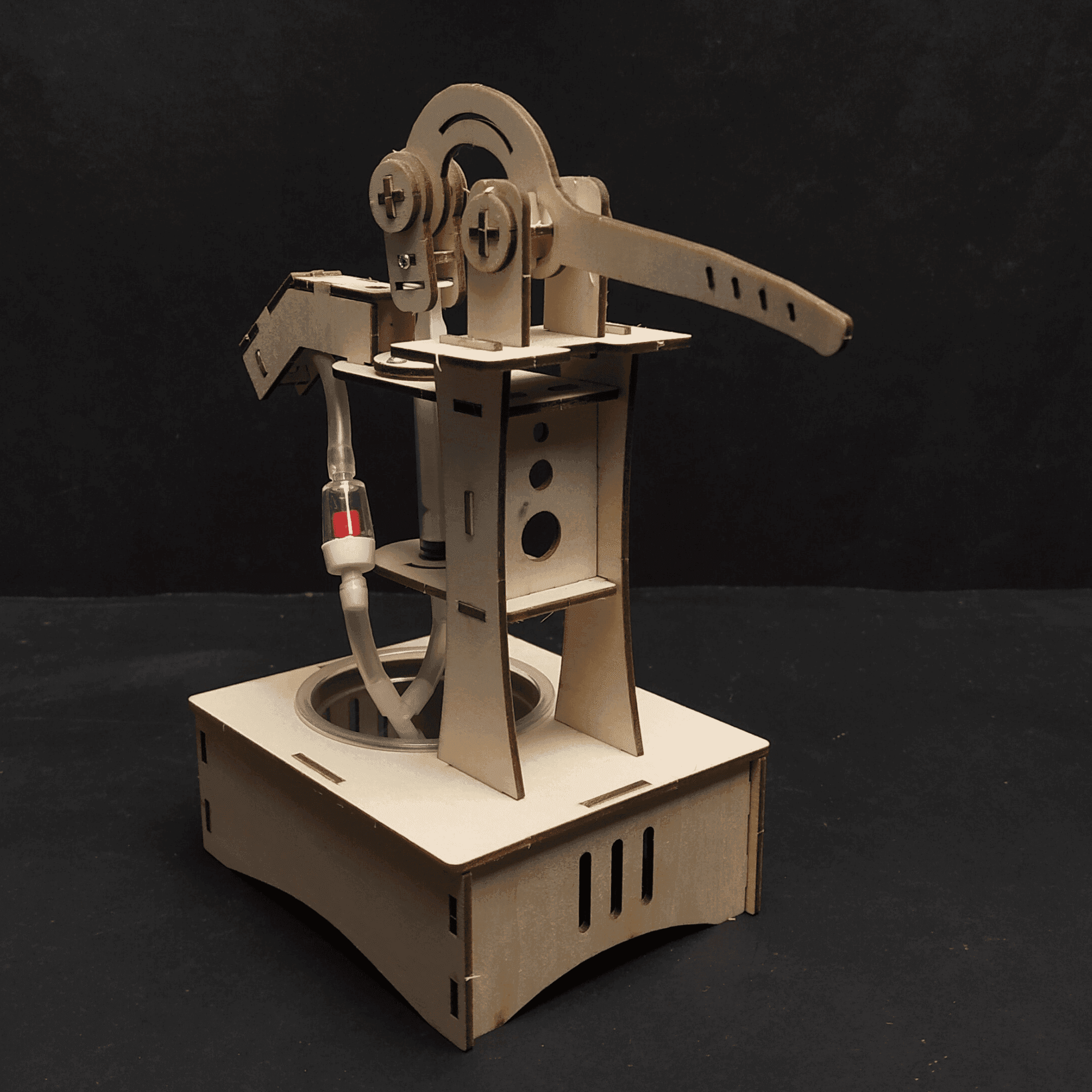 Wooden Pumping Machine Model Puzzles Kids Science Toy Funny Technology Physics Kit Educational Toys for Children