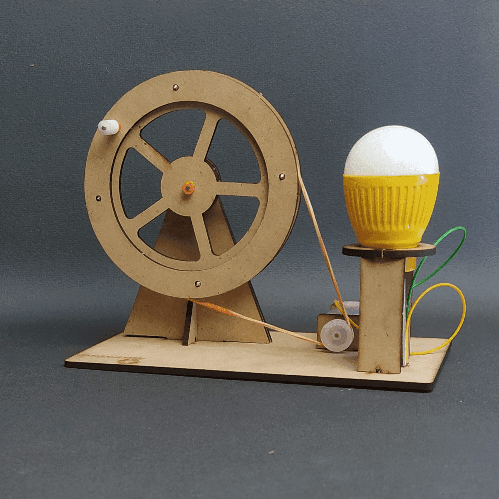 Wooden Building Kits | Hand Crank Electricity Generators | Educational Science STEM Kit with Light Bulb | Birthday Gift for Boys Girls Ages 7 8 10 12 Years | DIY Generator Science Project