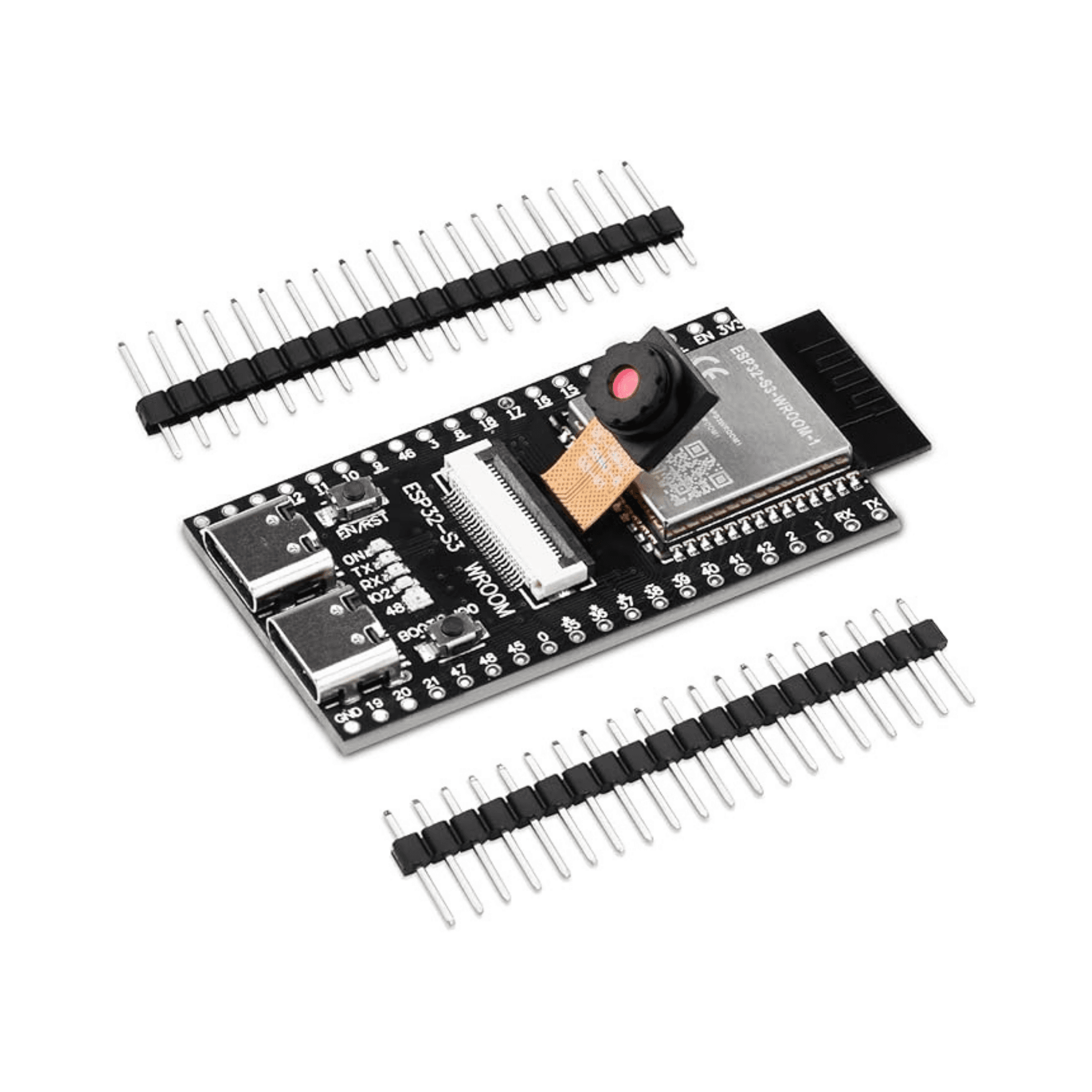 ESP32-S3 WROOM N16R8 CAM Development Board with Dual USB-C Ports | OV3660 Camera Module | 16MB Flash, 8MB PSRAM | Wi-Fi & Bluetooth | OTG USB + USB-to-Serial | Unsoldered