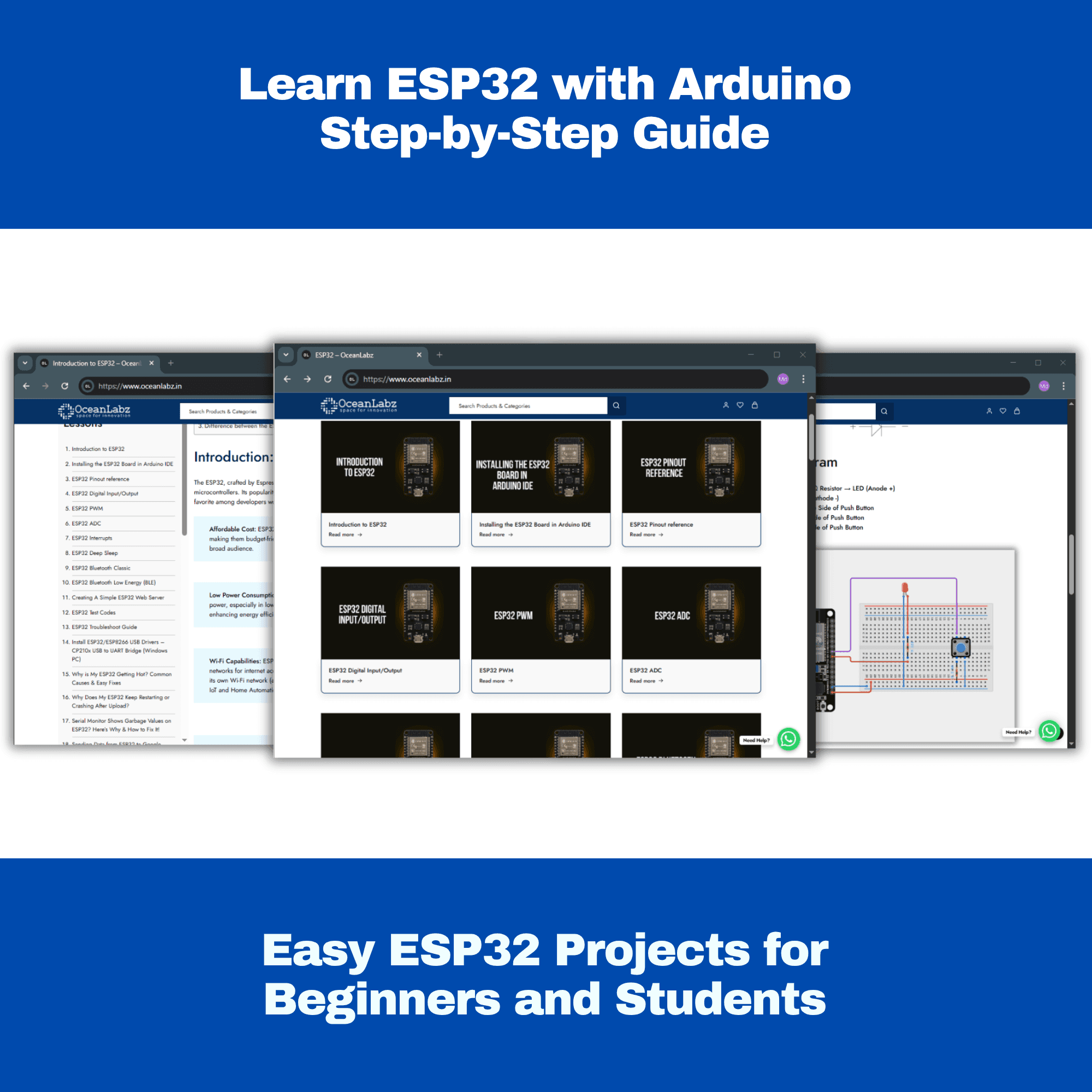DIY Wireless IOT Basic Starter Kit with ESP32 Controller Board with C-Type Interface & Expension Board | 30+ Project Online Tutorials | Compatible with UNO, RPi, ESP32, Mega | 13+ Components