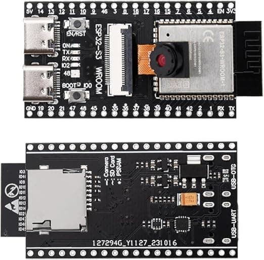 DIY AI Voice Kit with ESP32-S3 Camera Board | OLED, INMP441 Microphone, MAX98357 DAC, Speaker & More! | Smart Voice & Vision Development Kit for AI Projects