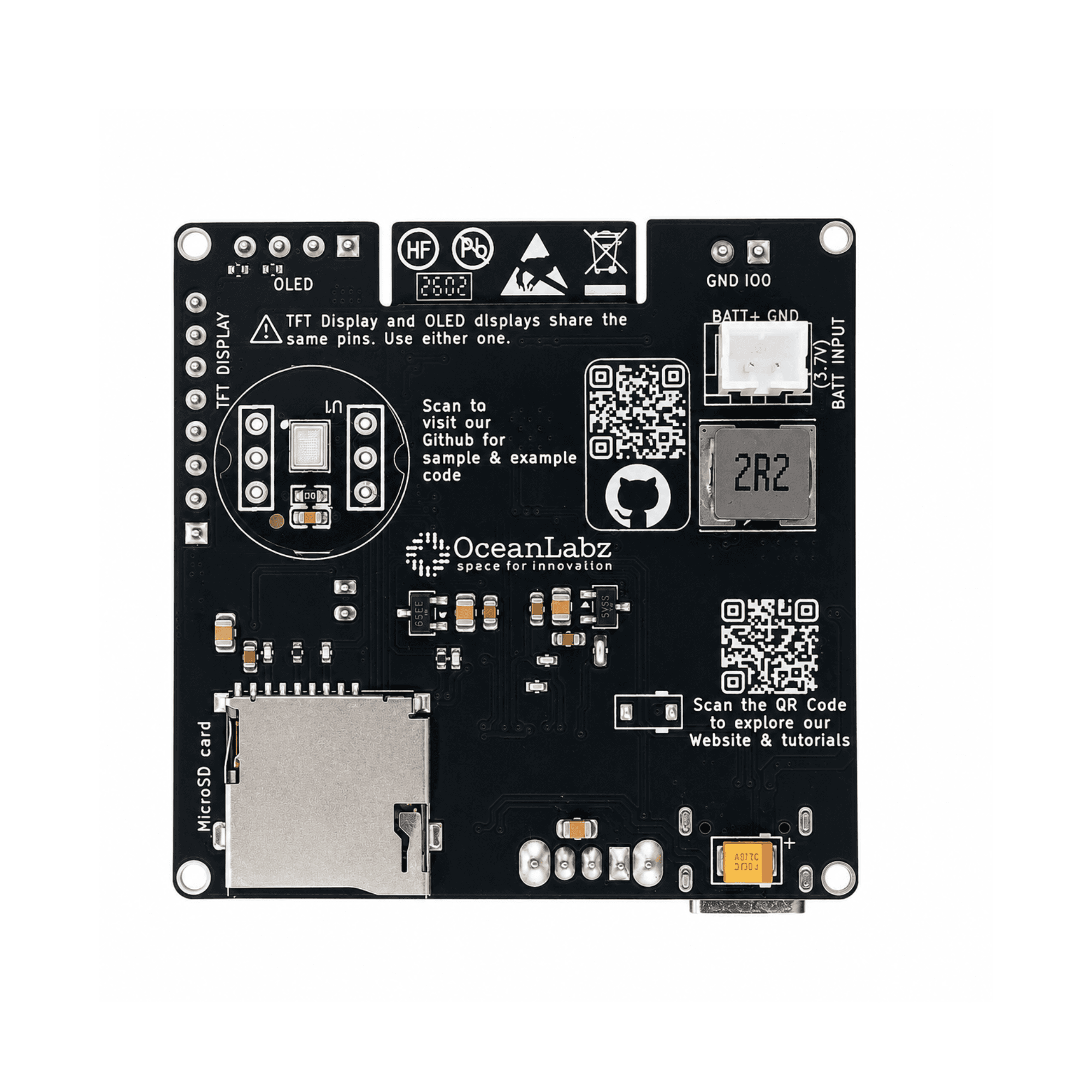 OceanLabz ESP32-S3 AI Explorer Development Board | 16MB Flash + 8MB PSRAM | WiFi + Bluetooth | OV3660 Camera, INMP441 Microphone, MAX98357A Audio, SD Card, USB Type-C | AI, IoT, Voice Assistant & Edge AI