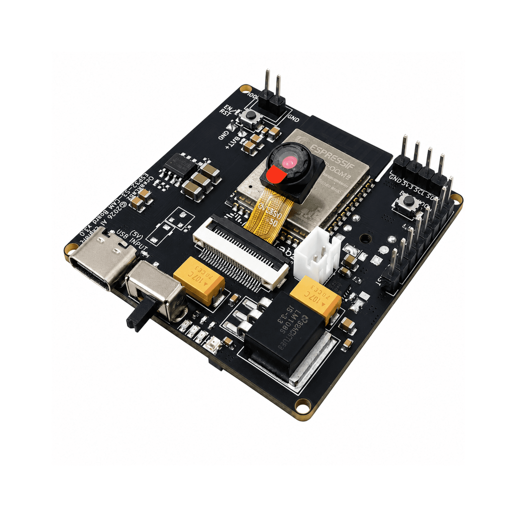 OceanLabz ESP32-S3 AI Explorer Development Board | 16MB Flash + 8MB PSRAM | WiFi + Bluetooth | OV3660 Camera, INMP441 Microphone, MAX98357A Audio, SD Card, USB Type-C | AI, IoT, Voice Assistant & Edge AI